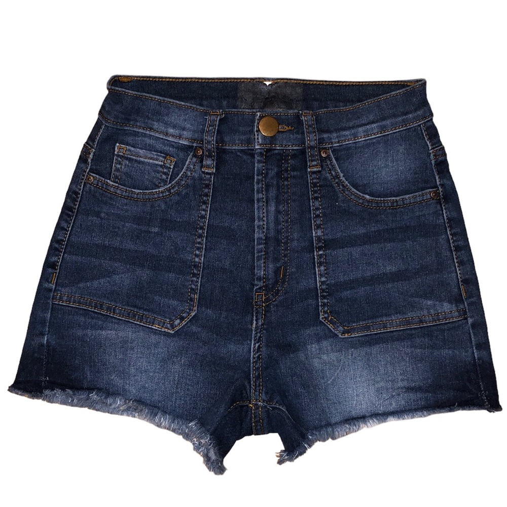 GOOD CONDITION, Saint Laurent, 0 dark blue jeans ripped at the bottom high rise